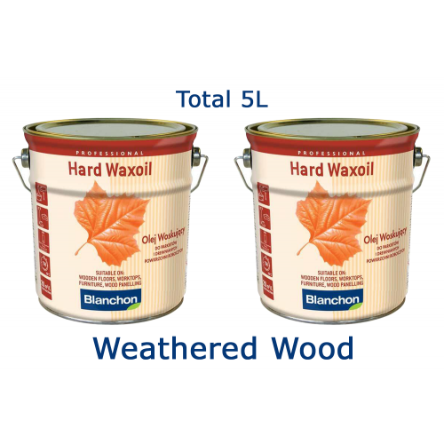 Blanchon HARD WAXOIL (hardwax) 5 ltr (two 2.5 ltr cans) WEATHERED WOOD 07721341 (BL)